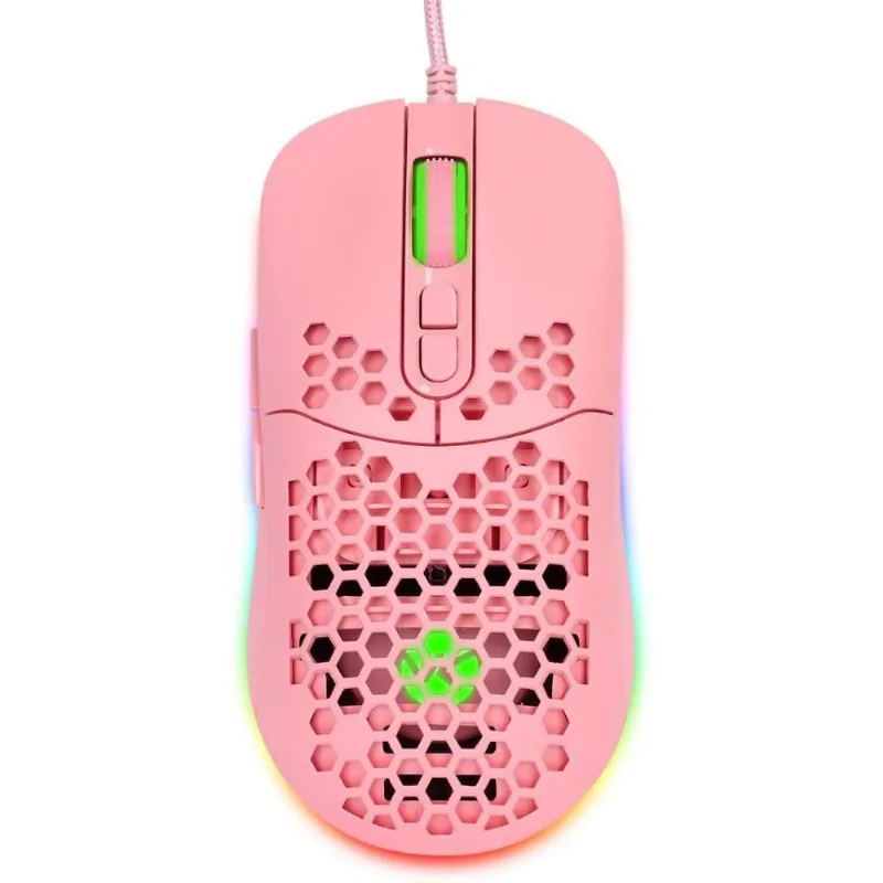 Mouse Gamer Vx Gaming Void Com Led Rgb- 7600 Dpi Rosa Com Cabo Usb 1.8 Metro - Mgv120r