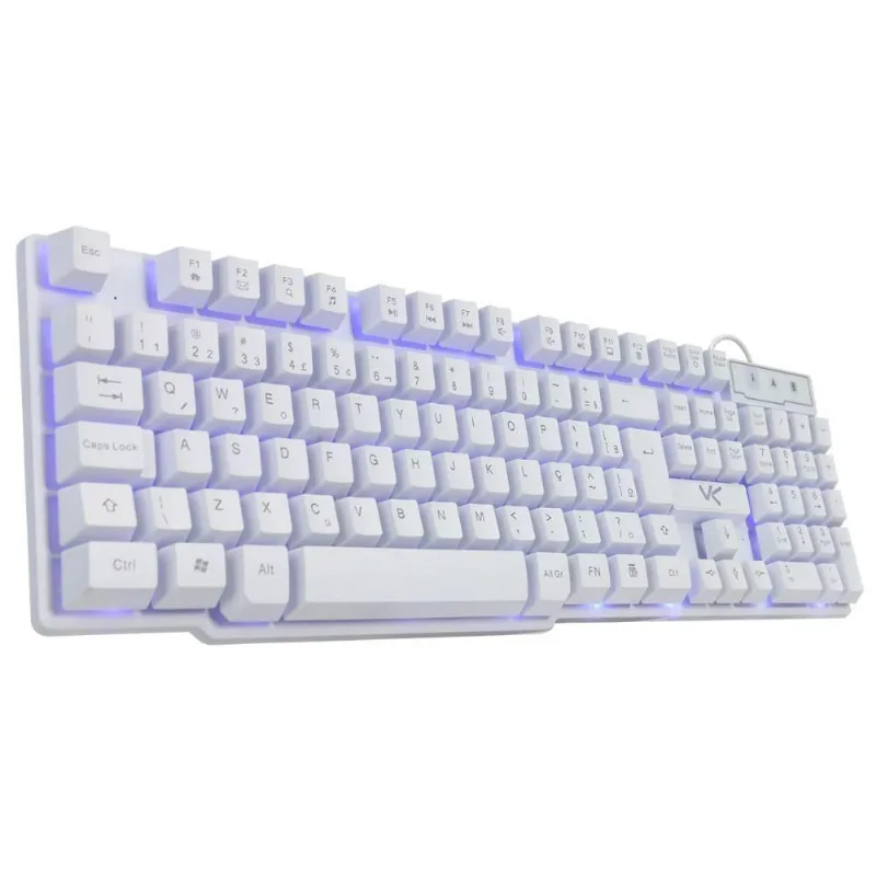 Teclado Gamer Vx Gaming Hydra Branco Abnt2 Multimídia Com Le