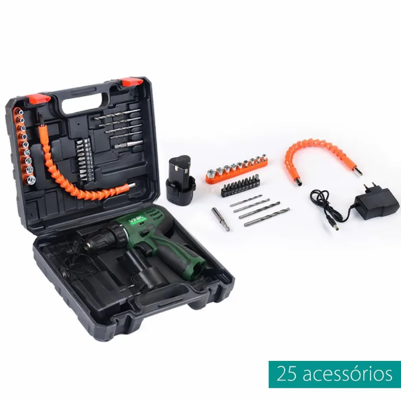 Furadeira E Parafusadeira 12v Ions-litio Bivolt c/ Acessorios - Lbt-ts-12b