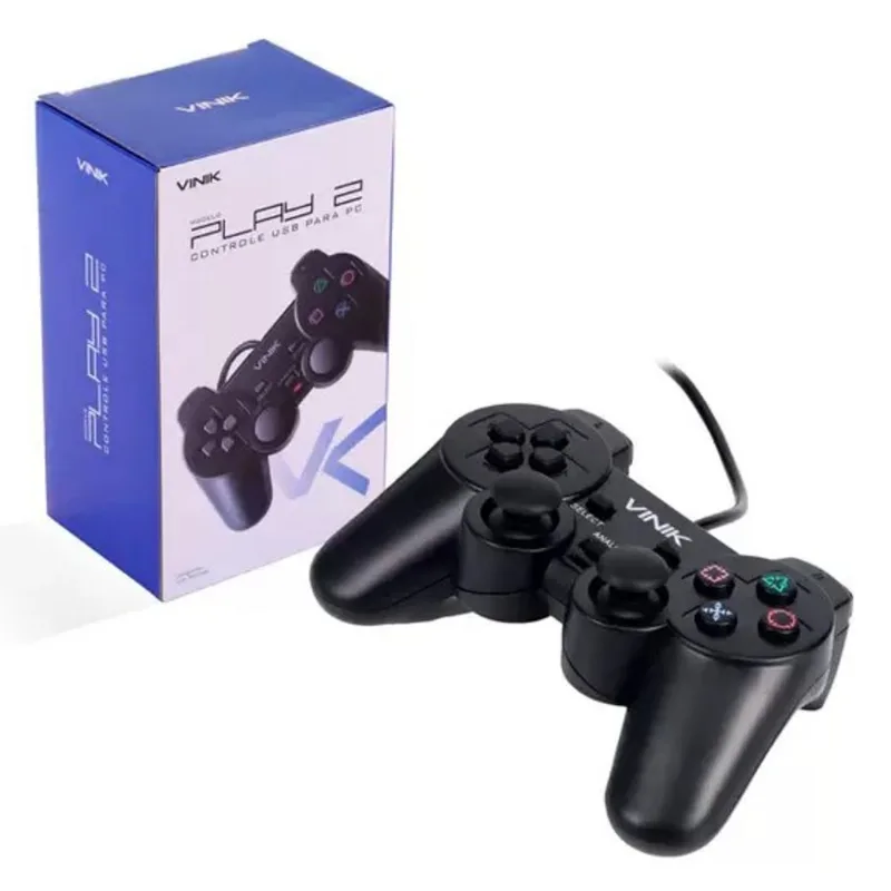 Controle Para PC Vinik Com Fio USB, Play 2 - Preto