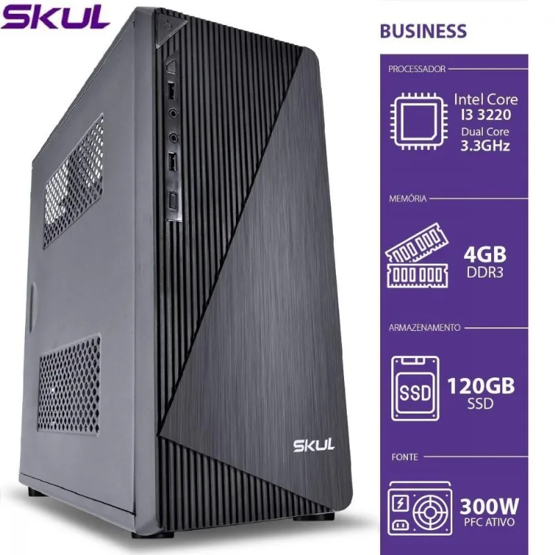 Computador Business B300 - I3 3220 3.3ghz 3ªger Mem 4gb Ddr3 Ssd 120gb Hdmi/vga Fonte 200w - Sem Ppb