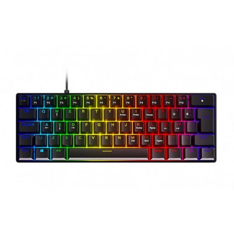 Teclado Gamer Mecânico Blue Hotswap Led Rgb Preto E Rgb