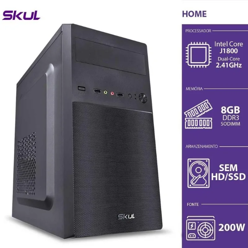 Computador Home B100 - Celeron Dual Core J1800 2.41Ghz 8Gb D