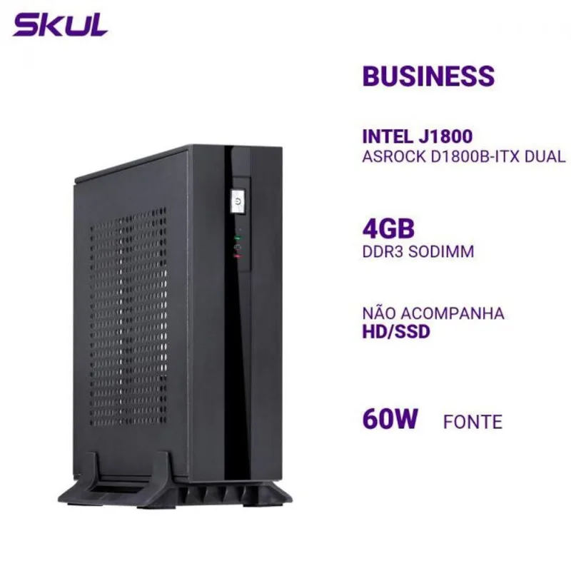 Mini Computador Business B100 Intel J1800 Asrock D1800B-Itx