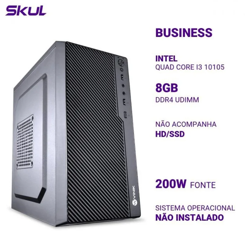 Computador Business B300 Quad Core I3 10105 mem 8GB DDR4 sem hd/ssd Fonte 200W