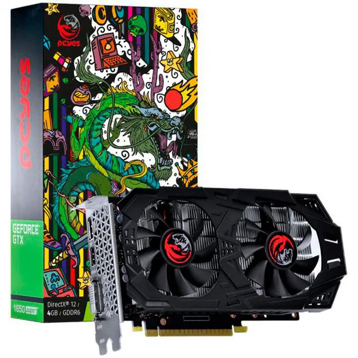 Placa de Vídeo PCYES GeForce GTX 1650 Super, 4GB GDDR6, 128 Bits - PAK1650S4GBDF - Graffiti Series - Primex - Distribuição de Produtos de Tecnologia para Empresas