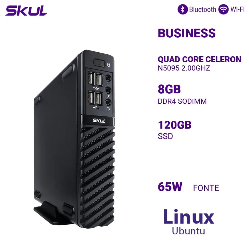 Mini Computador Business B100 Quad Core Celeron N5095 2.00ghz Mem 8gb Ddr4 Ssd 120gb Wi-fi + Bt Fonte 65w Linux