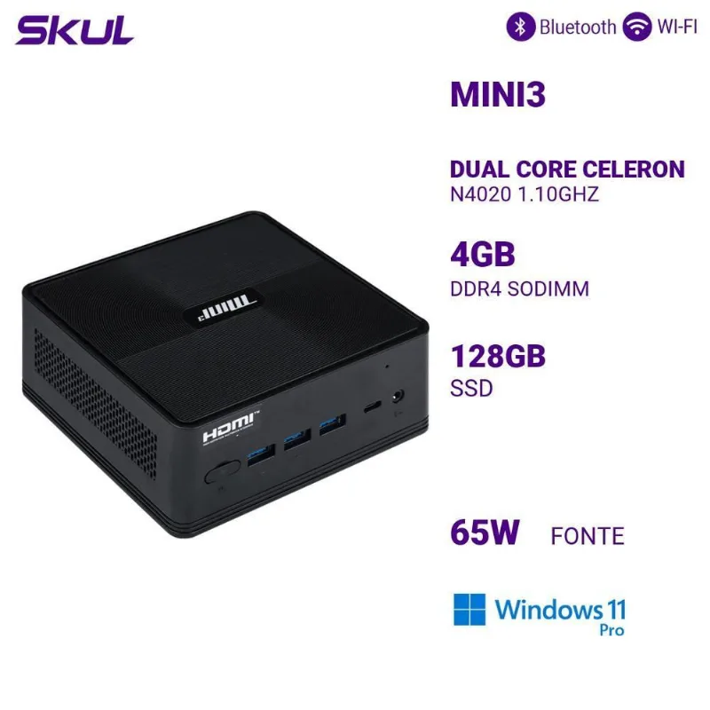 Computador Mini3 DualCore Celeron 1.10ghz 4gb Ssd128gb W11