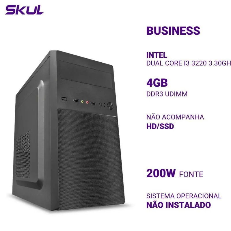 Computador Business B300 Dual Core I3 3220 3.30Ghz Mem 4Gb Ddr3 Sem Hd/Ssd Fonte 200W