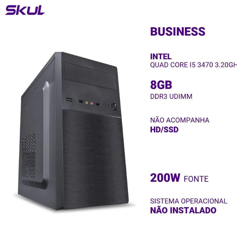 Computador B500 Quad Core I5 3470 3.20Ghz Memória 8Gb Ddr3 Sem Hd/Ssd Fonte 200W