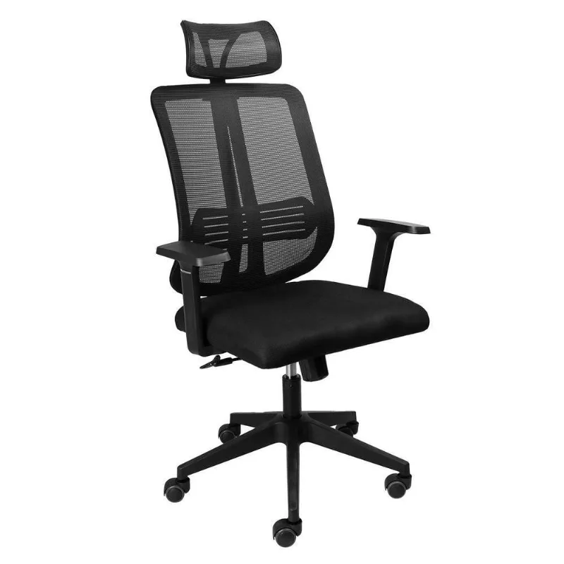 Cadeira Office Go Star Plus Ergonômica Tecido Base Giratória com Ajuste de Altura Preta Vinik
