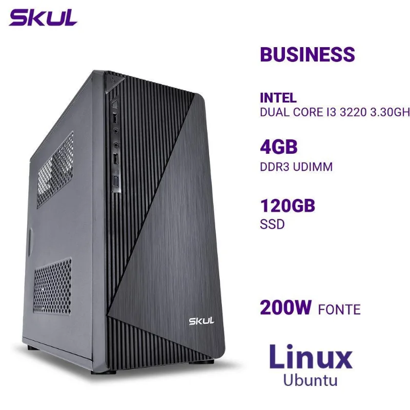 Computador B300 Dual Core I3 3220 3.30Ghz Mem 4Gb Ddr3 Ssd 120Gb Fonte 200W Atx