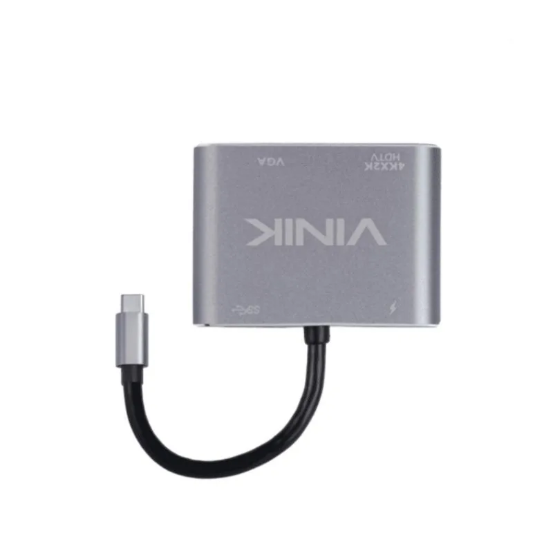 Adaptador TYPE C 4-EM-1 para HDMI VGA PD e USB 3.0 Vinik - AT41VN