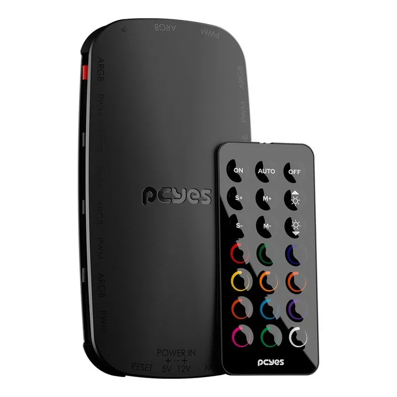 Controlador de Fan - PCYES - Light Core Black Vulcan (9 portas PMW, ARGB) - PELC9PVBR