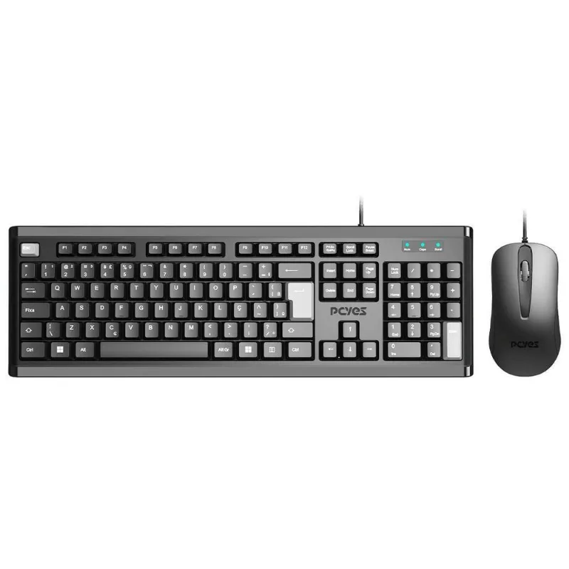 Combo Teclado e Mouse USB Pcyes Classic Preto com Fio