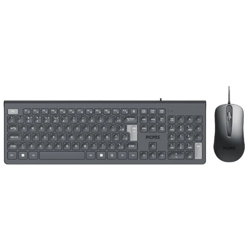 Combo Teclado e Mouse USB Pcyes Soft Preto