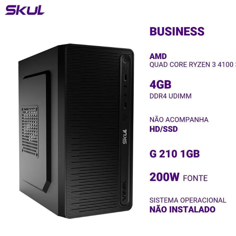 Computador B300 Quad Core Ryzen 3 4100 3.8Ghz Memória.