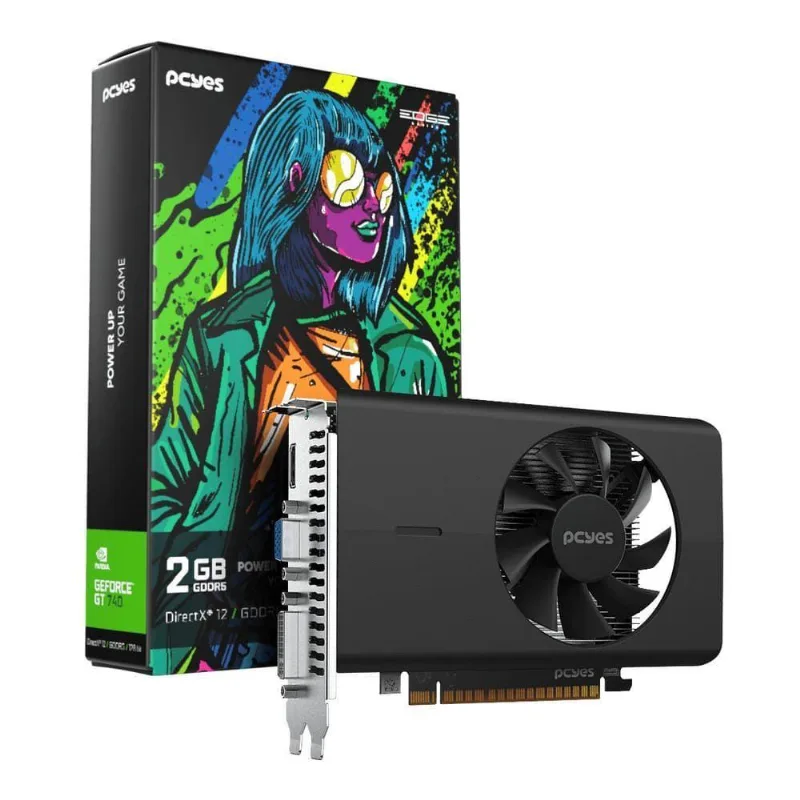 Placa de Vídeo PVGT740GB2PE Geforce GT740 2GB GDDR5 128 Bit Single Fan Pcyes