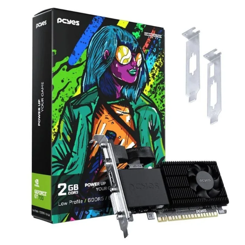 Placa de Vídeo PVGT730GB2PE Geforce GT730 2GB DDR3 Low Profile Pcyes