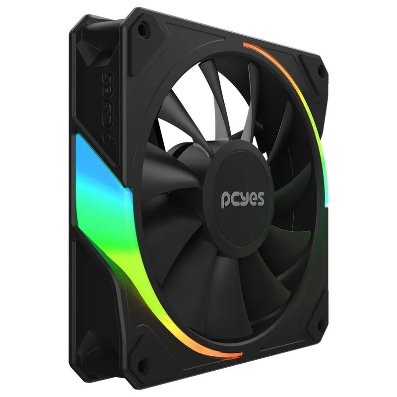 Ventoinha (Cooler) 12cm - PCYES - Sangue Frio 3 ARGB Black Vulcan Reverse - ARGBRVSF3BR