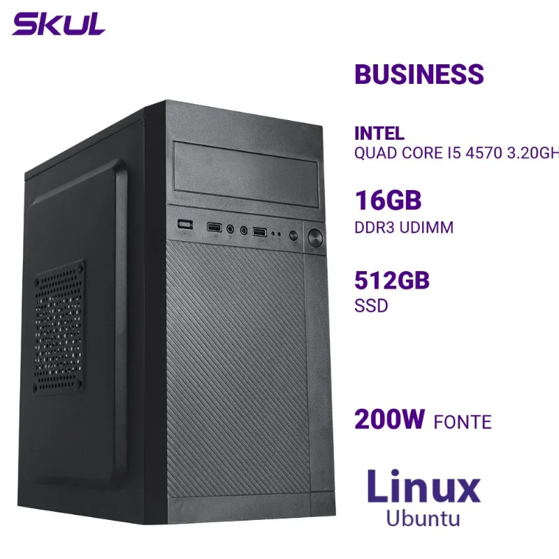 Computador SKUL B500 i5 4570 16GB SSD 512GB Ubuntu