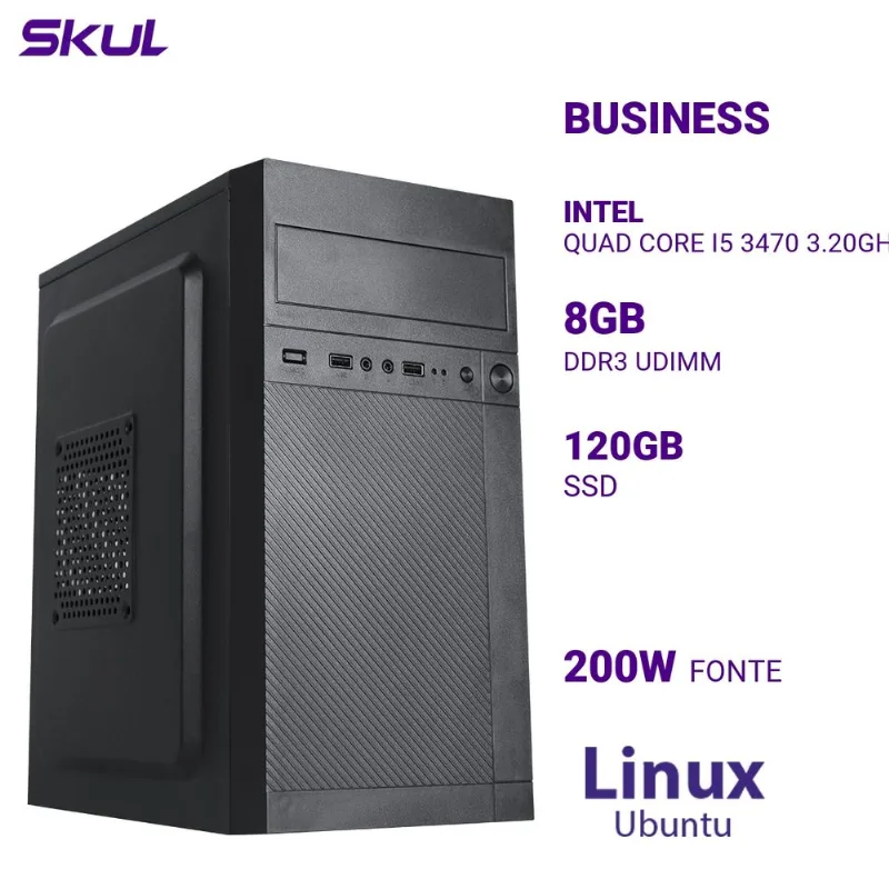 Computador B500 i5 3470 8GB DDR3 SSD 120GB Ubuntu Skul