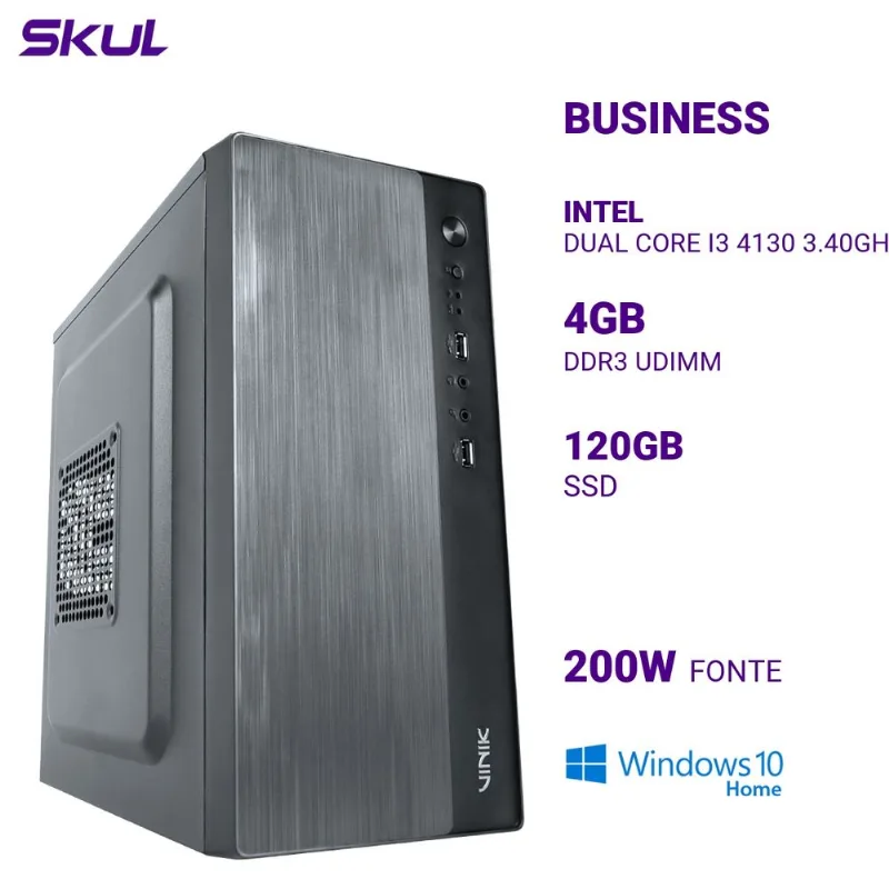 Computador Skul B300 Dual Core i3 4130 4GB SSD 120GB Win10