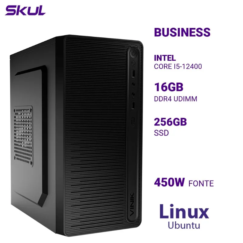 Computador Skul B500 Core i5 12400 16GB SSD 256GB Linux