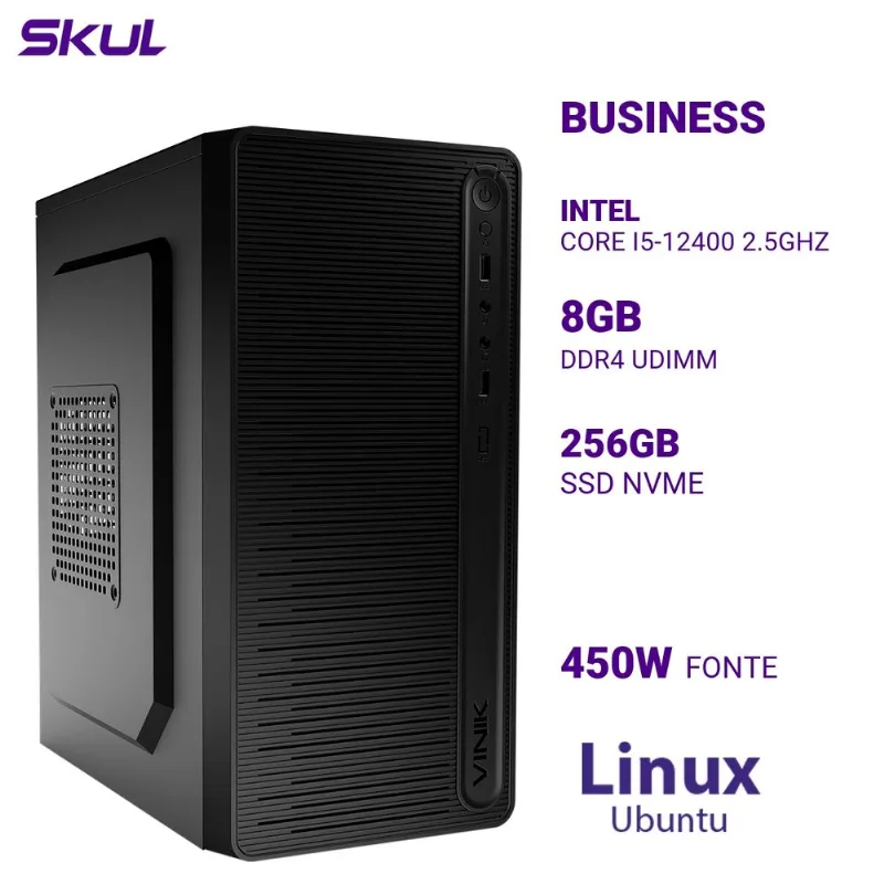 PC SKUL B500 i5-12400 8GB DDR4 256GB SSD Ubuntu