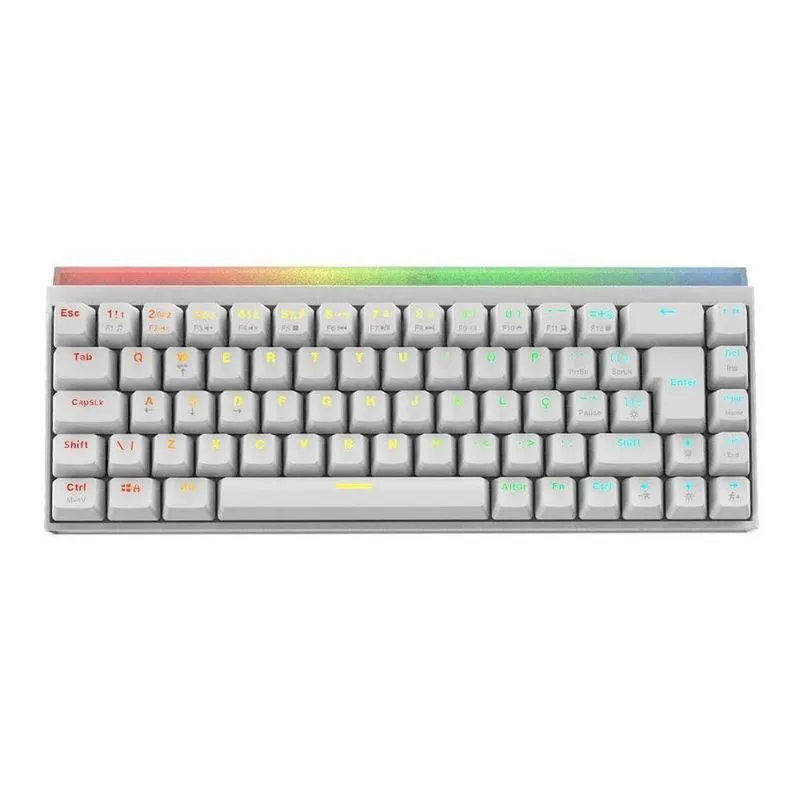 Teclado Mecânico 60% Pcyes Shiyan White Ghost RGB Switch Blue