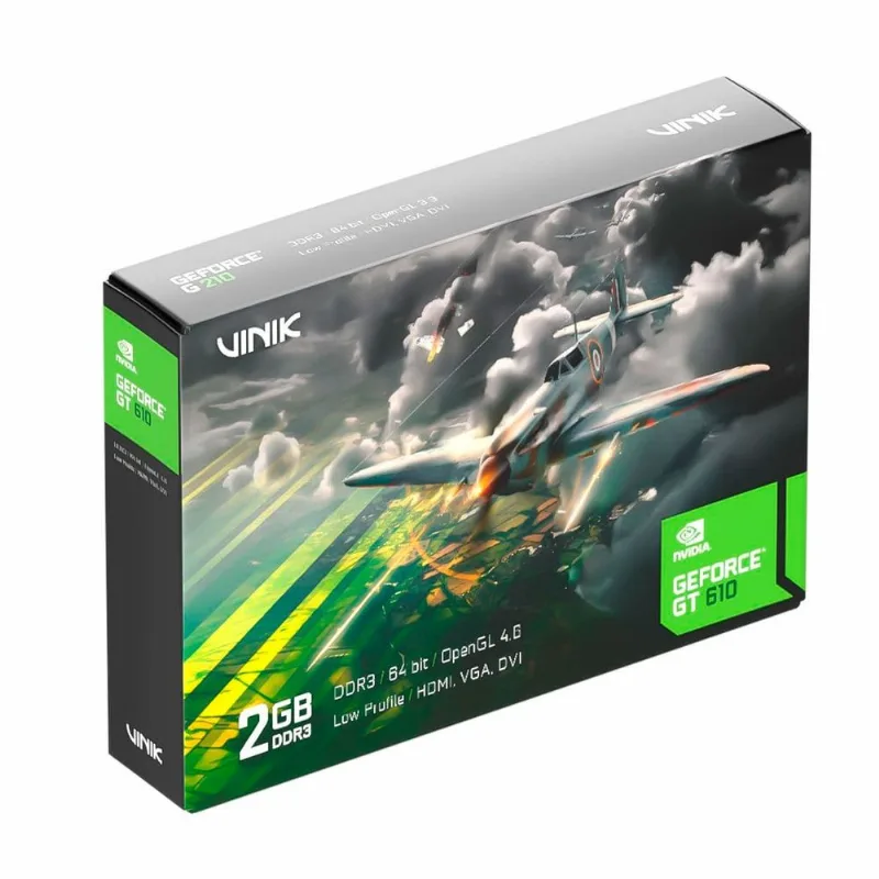 Placa de Video Vinik Geforce GT 610 1X 2GB DDR3 64 Bits PCI-Express 2.0 DVI HDMI VGA - GPUVK6102GBLP0H2