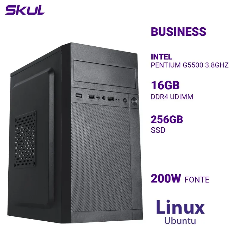 Computador B200 Pentium G5500 16GB RAM 256GB Ubuntu SKUL