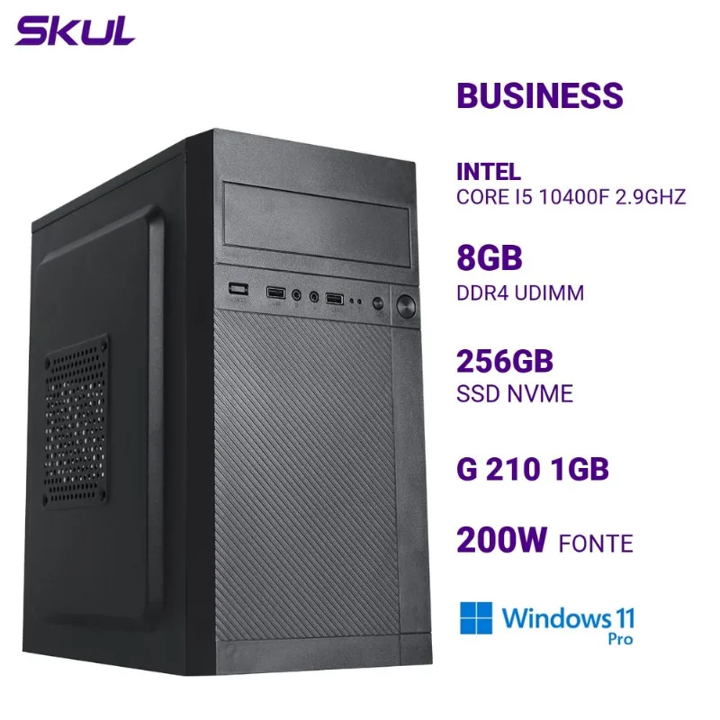 Computador B500 i5 10400F 8GB 256GB SSD Win 11 Pro SKUL