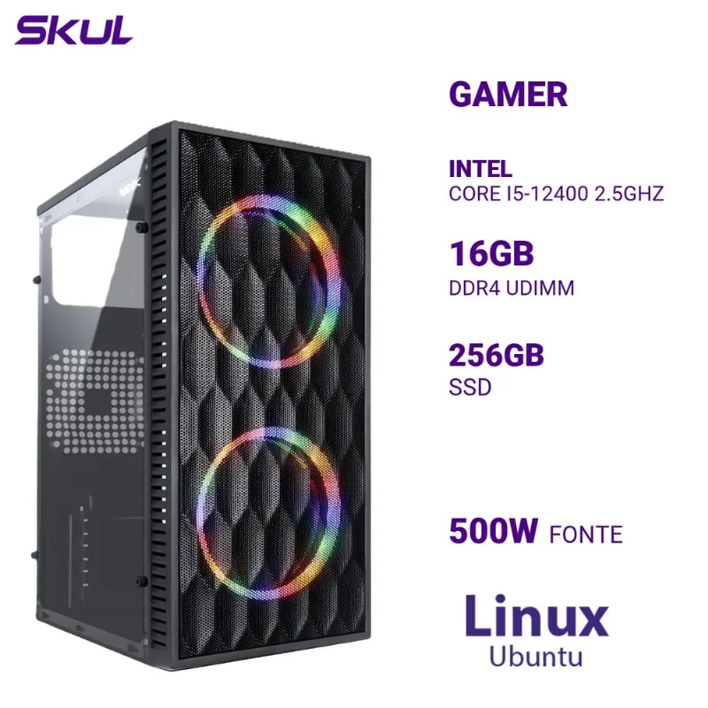 Computador i5 12400 16GB DDR4 256GB SSD Ubuntu SKUL