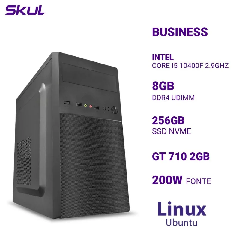 Computador B500 Core i5 10400F 8GB DDR4 SSD 256GB SKUL