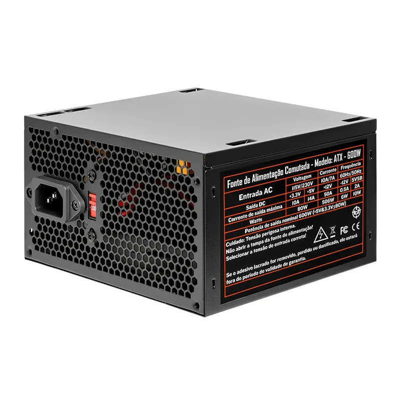 Fonte Tgt Tomahawk T3 600w Atx V2.31 120mm Preto Tgt-t2wk600-bk01