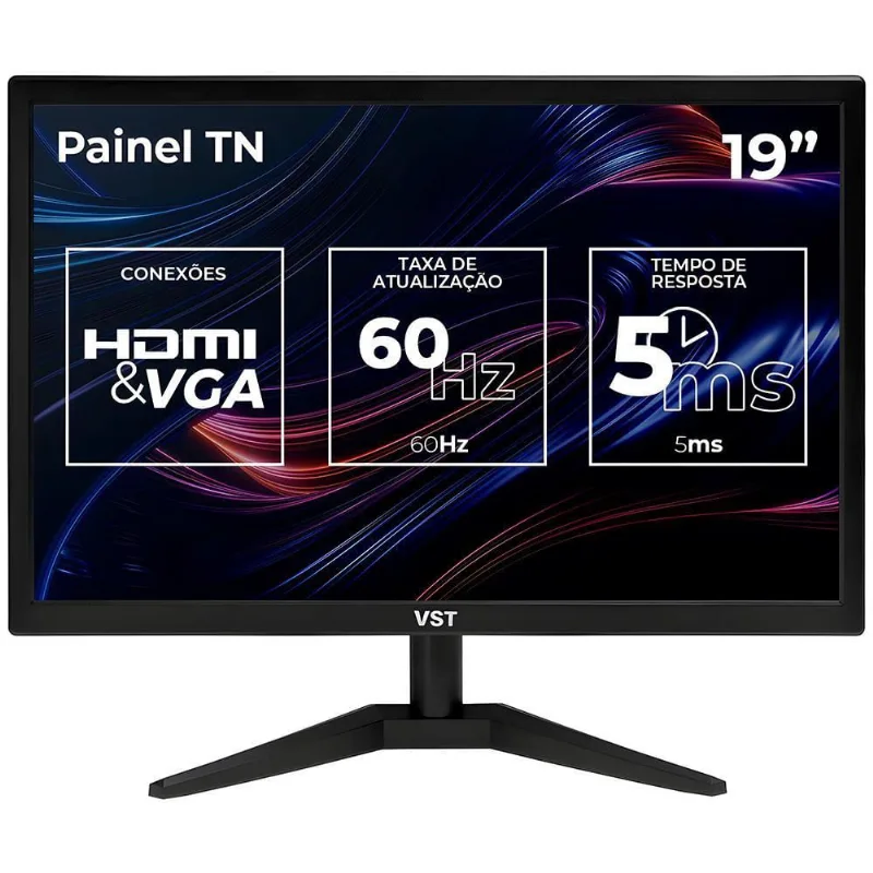 Monitor Led 19, Vst 60Hz, 19 Polegadas, Hd, 5Ms, Hdmi/Vga
