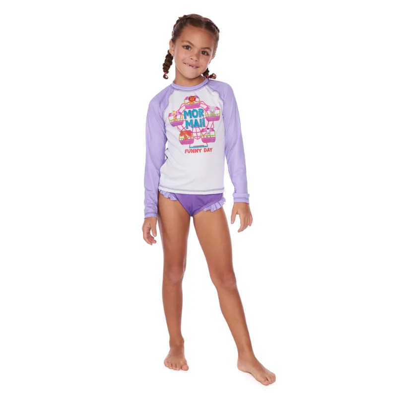 Blusa solar uv e calcinha infantil 4 a10 anos Mormaii 10