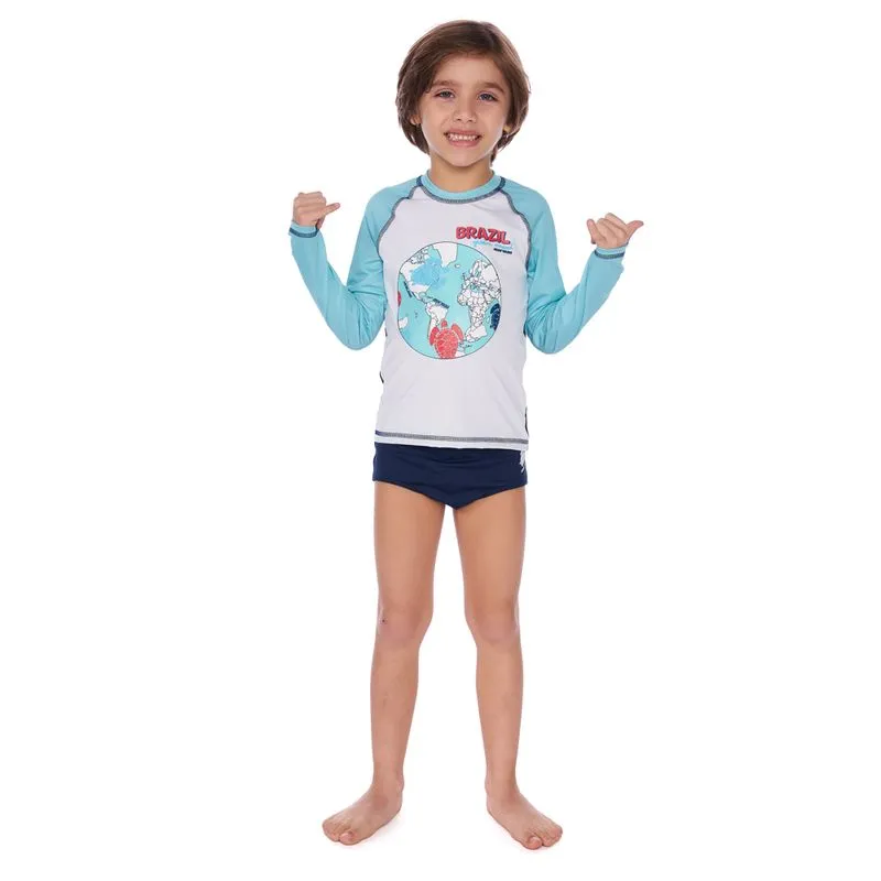 Blusa solar uv infantil tam 4 a 10 Mormaii 6