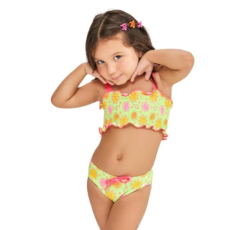 Conjunto 4 a 10 anos infantil top faixa com alças e calcinha Mormaii 04