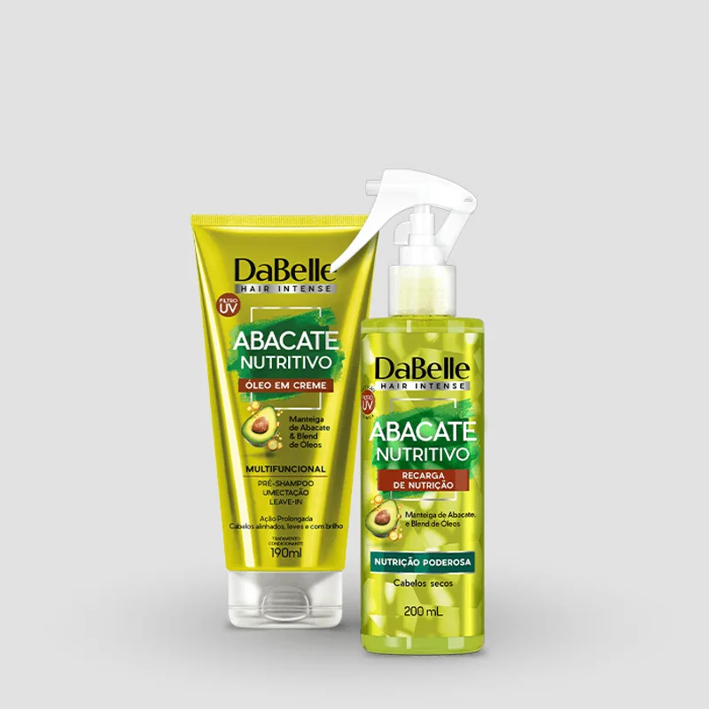 Kit Óleo em Creme 190ml e Recarga de Nutrição 180ml - Abacate Nutritivo