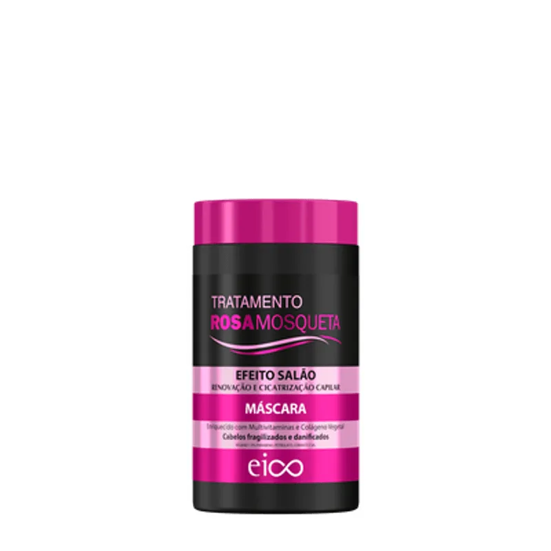 Máscara de Tratamento Reconstrução 1kg Eico Rosa Mosqueta Vegana Efeito Salão EICO MÁSCARA EFEITO SALÃO ROSA MOSQUETA 1KG