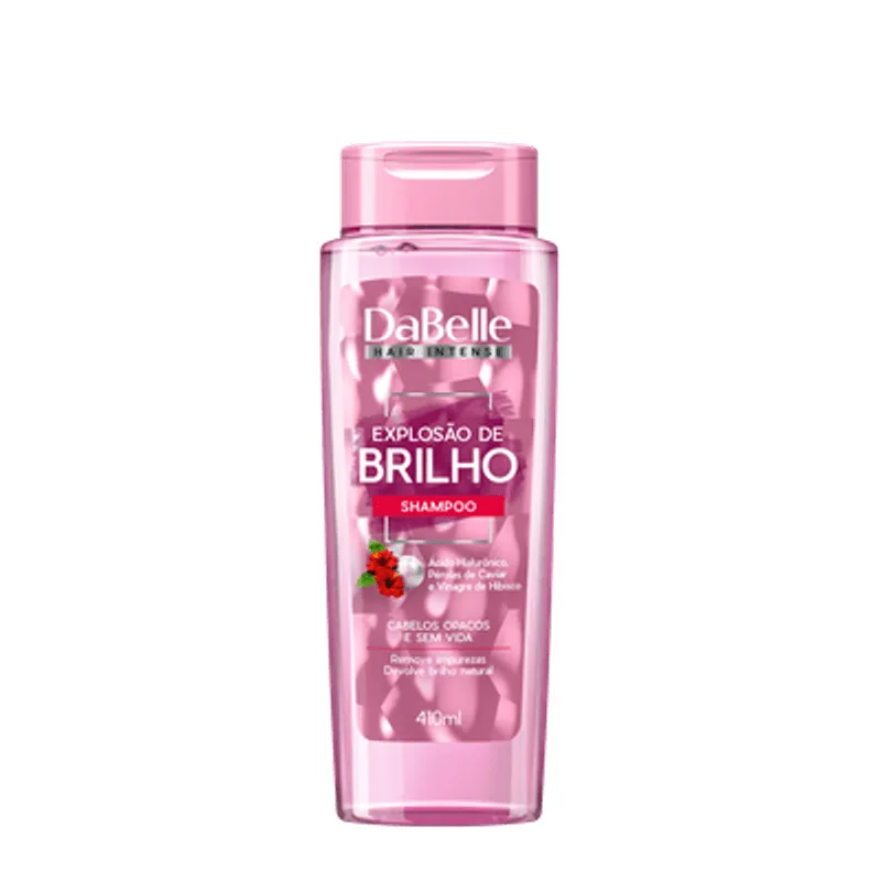 Shampoo Hidratação e Brilho 410ml DaBelle Hair para Cabelos Danificados SHAMPOO DABELLE EXPLOSÃO DE BRILHO 410ML
