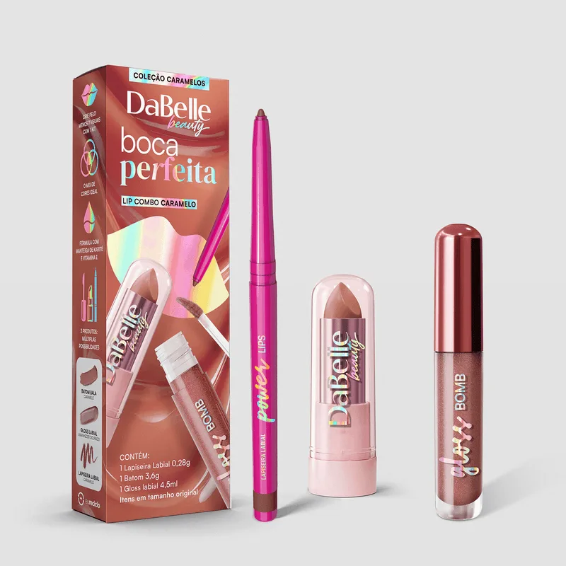 Lip Combo Boca Perfeita DaBelle Beauty - Caramelo
