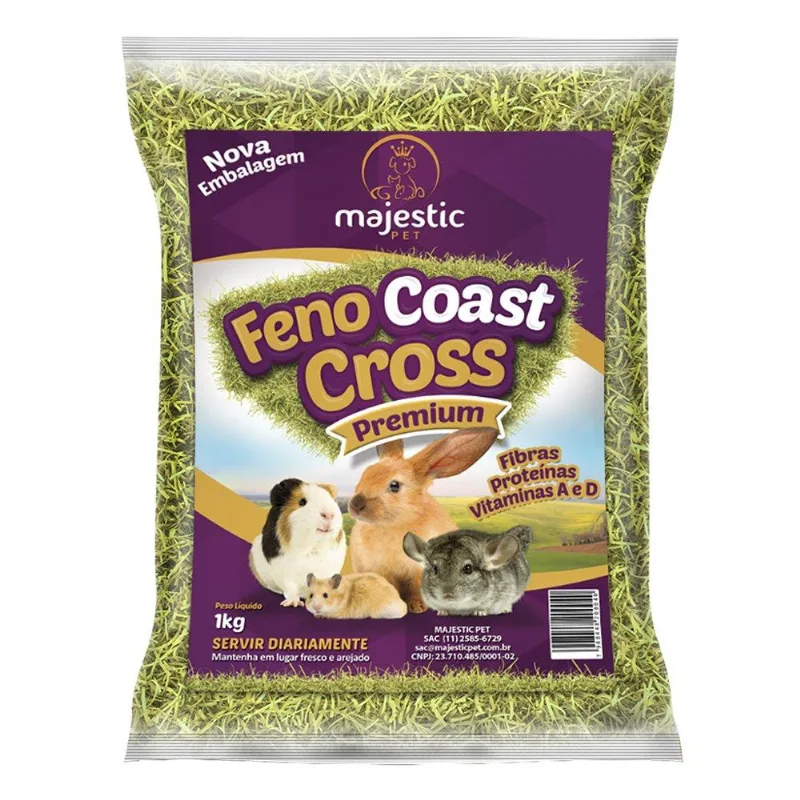 Feno Majestic Pet Coast Cross Para Roedores - 1 Kg