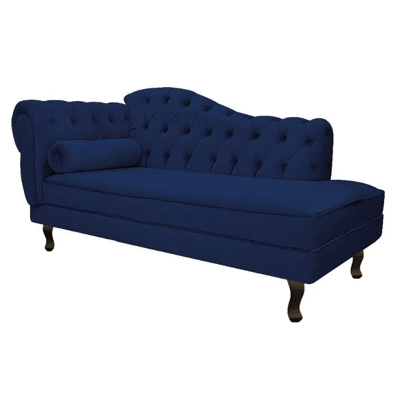 Recamier Diana 185cm Direito Suede Azul Marinho Doce Sonho