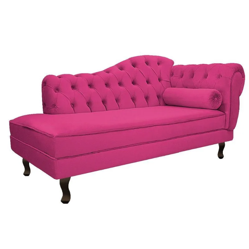 Recamier Diana 140cm Lado Esquerdo Suede Pink Doce Sonho