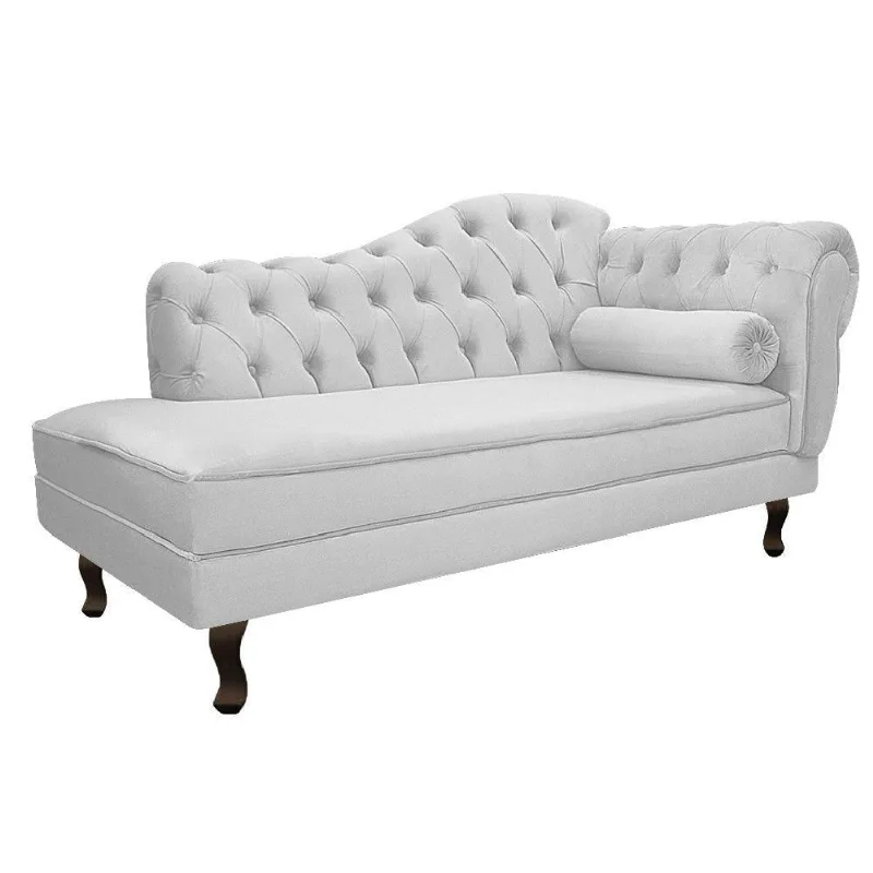 Recamier Diana 160cm Lado Esquerdo Suede Branco