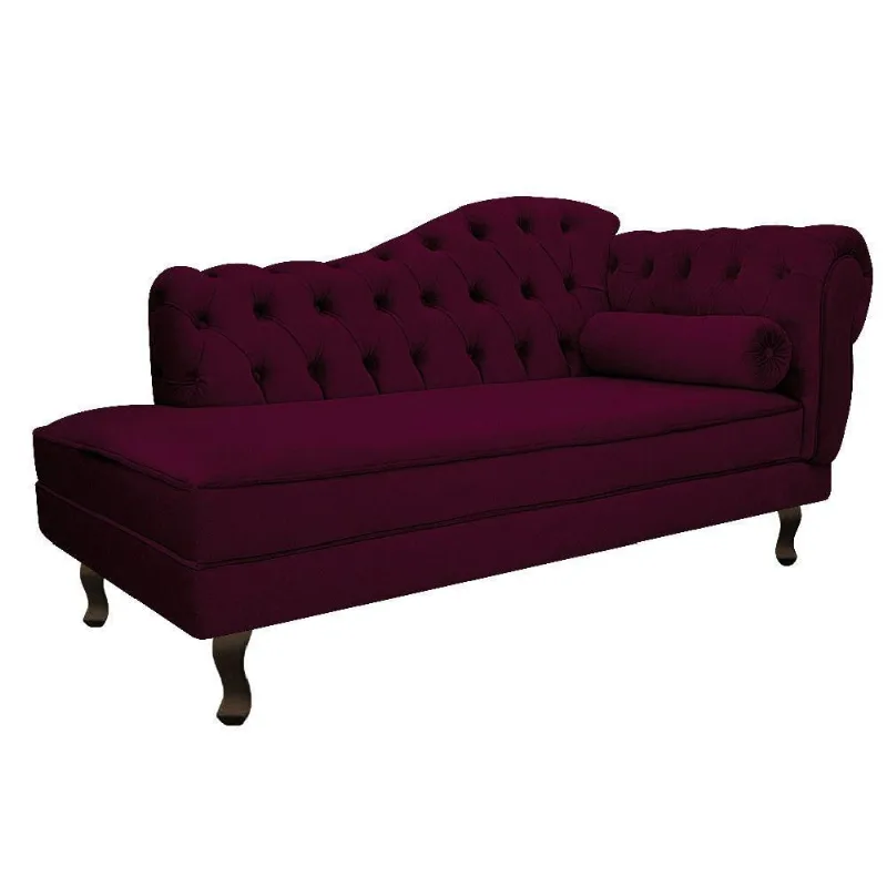 Recamier Diana 160cm Lado Esquerdo Suede Bordô