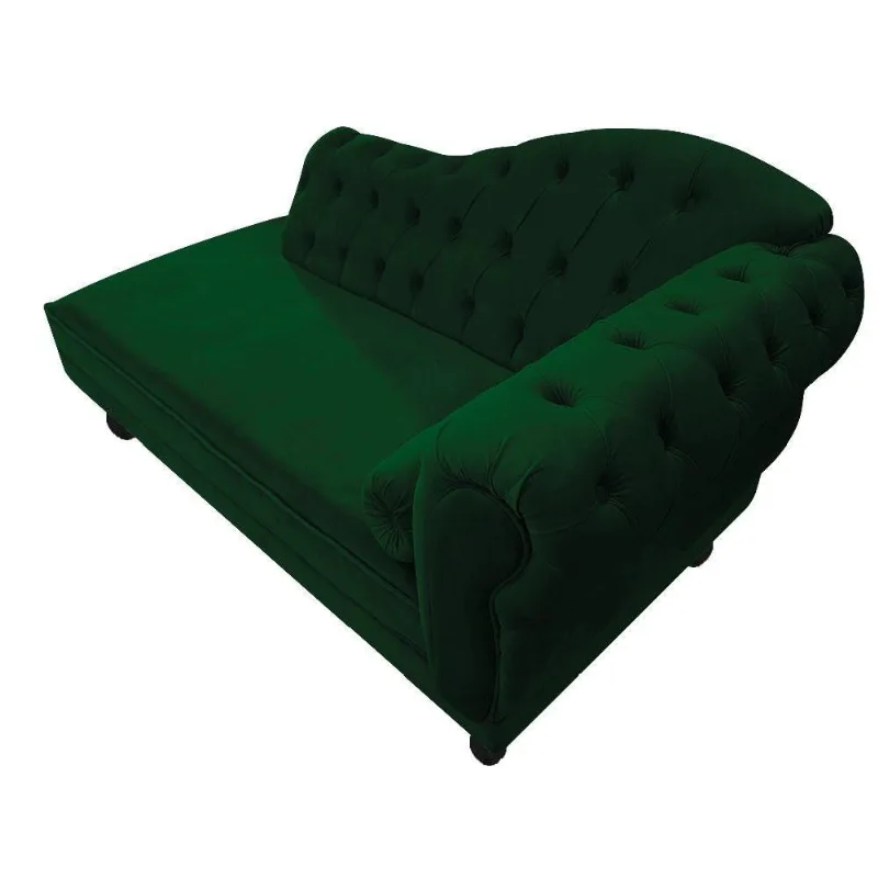 Recamier Diana 185cm Lado Esquerdo Suede Verde